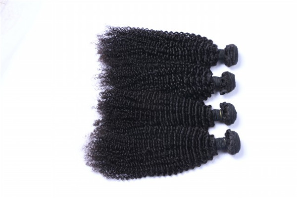 Kinky curl virgin Peruvian hair machine weft    ZJ0096